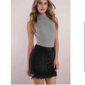 Band of Gypsies Black Jean Mini Skirt Button Hayden Size Small